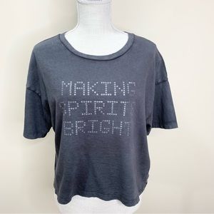 NWT Aerie Cropped Tee Making Spirts Bright Glittery Stars Distressed M